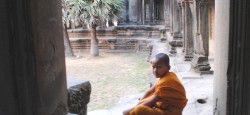 Child Monk in Cambodia Child monk at Angkor Wat in Siem Reap, Cambodia