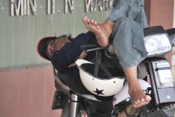 Man sleeping in Vietnam