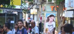 Street scene on Allenby Street in Tel Aviv, Israel