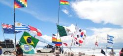 Salar de Uyuni Flags at Salar de Uyuni