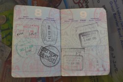 Passport with stamps