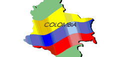 Colorful map of Colombia