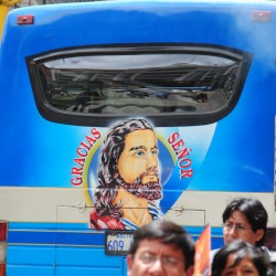 Bus With Jesus Christ in La Paz Bolivia