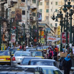 Busy Street in Alexandria Egypt