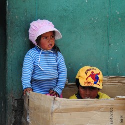Children in Box in Peru