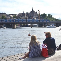Couple Overlooking Stockholm Sweden