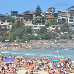 Crowded Bondi Beach Sydney Australia