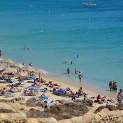 Elia Beach in Mykonos Greece