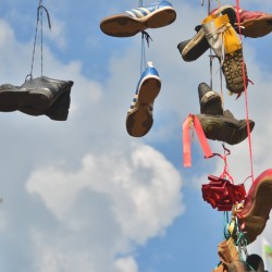 Shoes Hanging from Power Line