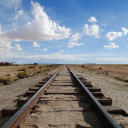 Train Tracks in Uyuni Bolivia