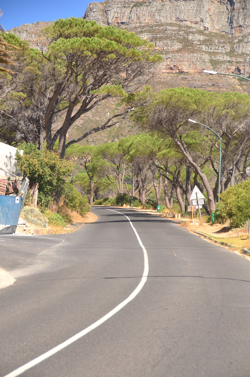 The steep road out of Camps Bay, toward Gardens
