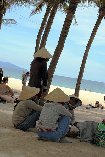 Hoi An's beach is delightfully un-crowded and local