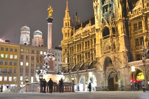 Munich's central Marienplatz is especially beautiful in winter