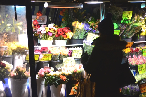 Fresh flower stalls scattered around Munich add a colorful, lively touch to the otherwise dead winter