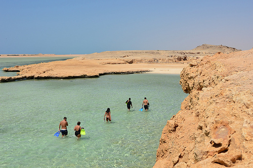 The desert terrain of Sharm el-Shiekh contrasts beautifully with the Red Sea