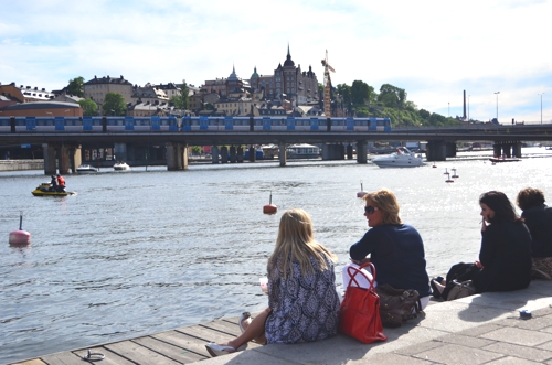 Looking out toward Slussen by day