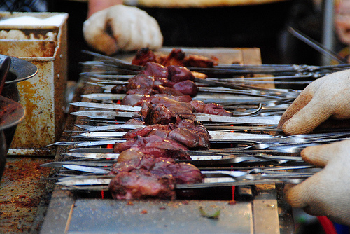 Xi'an street meat is rubbed with delicious spices