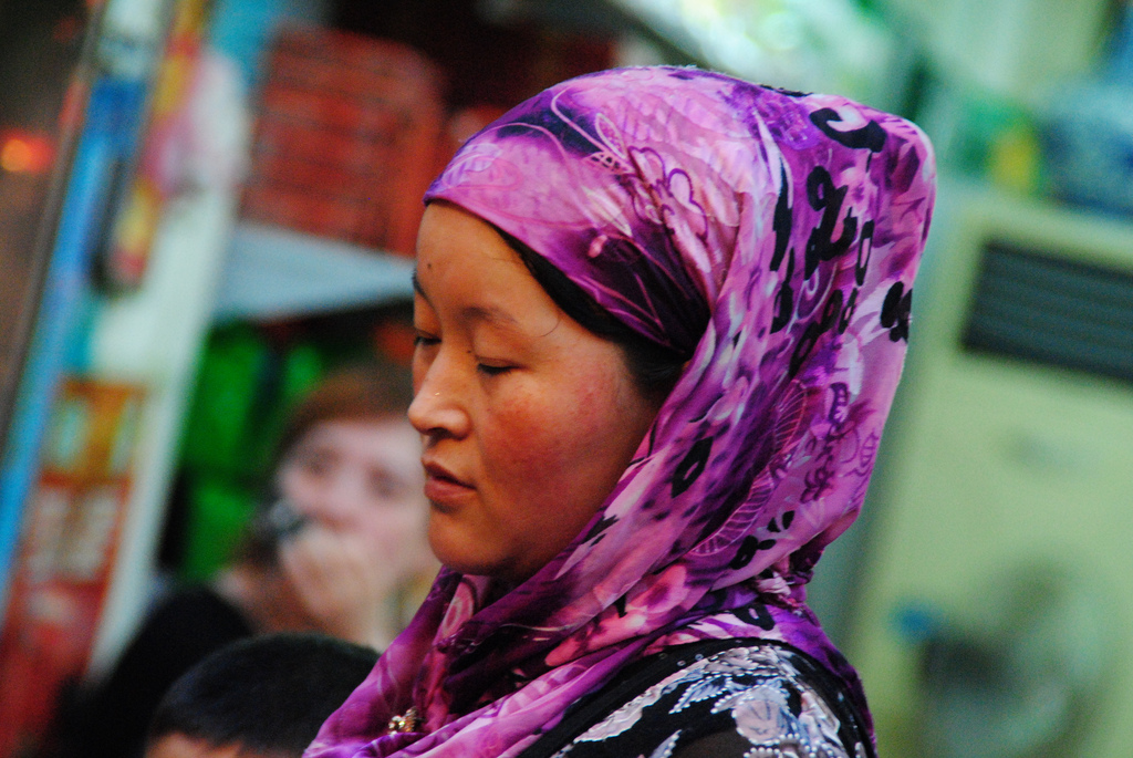 A Chinese Muslim woman with a beautiful headscarf