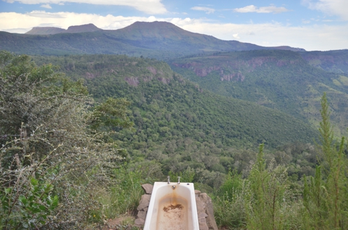 Yes, you can actually take a bath above this scenery at Away With The Fairies in Hogsback