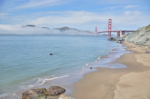 Even better views of the Golden Gate Bridge can be seen from beaches, such as Bakers Beach