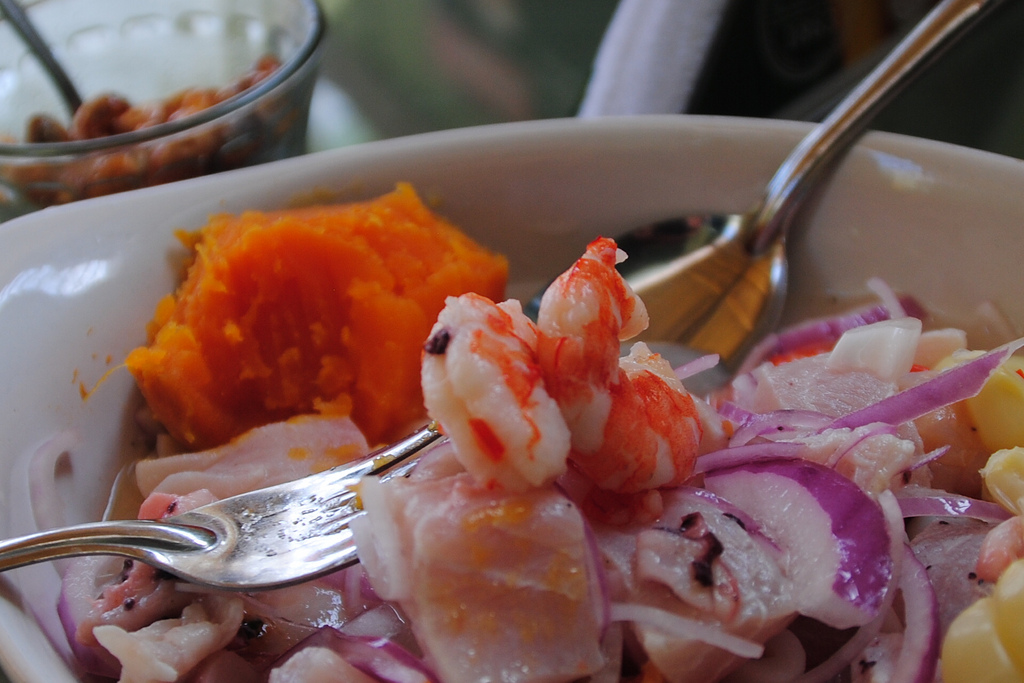 Enjoy some delicious ceviche in Cusco's central market