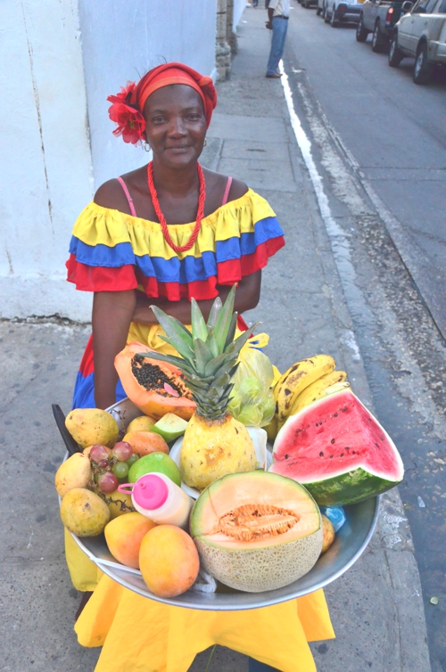 Enjoy some delicious fresh fruit as you stroll through old Cartagena