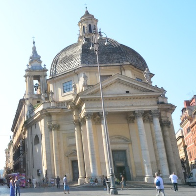 Borromini Church in Piazza del Popolo