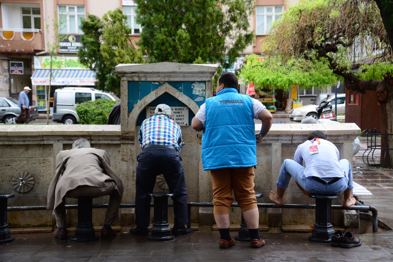 Men Washing Before Prayers in Konya, Turkey