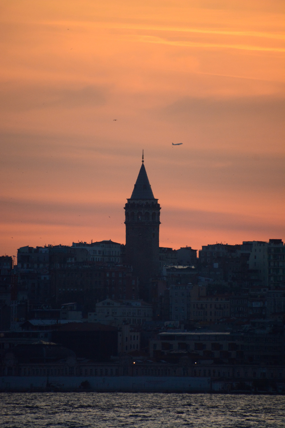 Sunset Behind Galata Tower in Istanbul