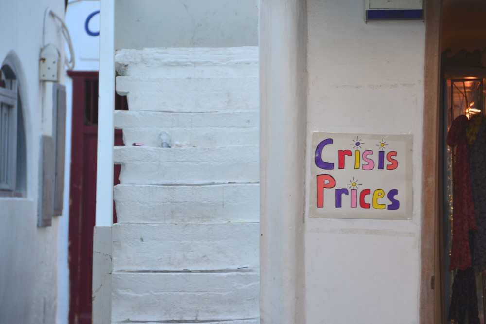 Sign of Greek financial collapse in Mykonos