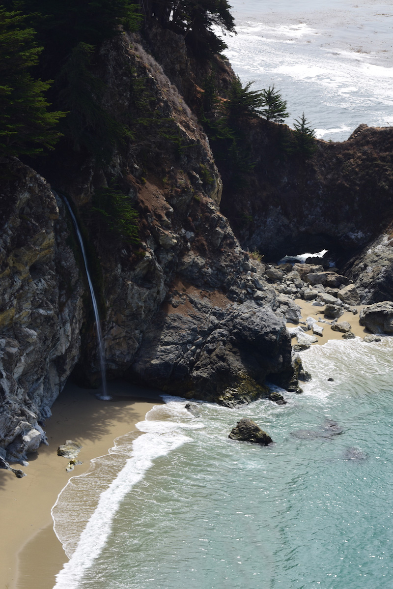 Pacific Coast Highway beach waterfall