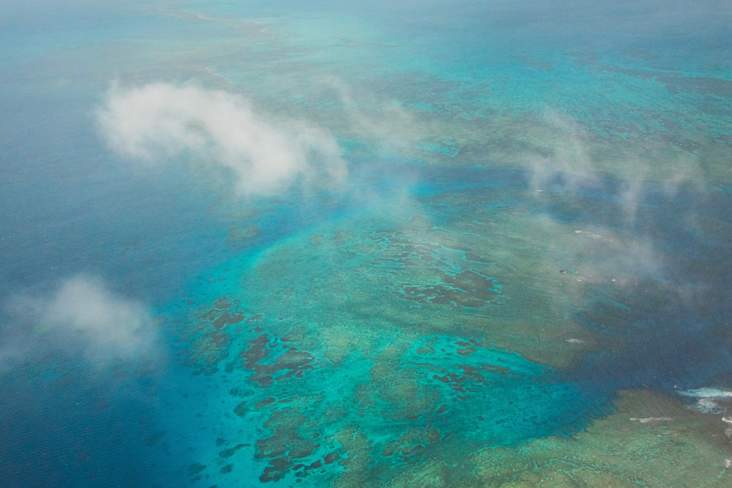 Aerial view of Okinawa in winter