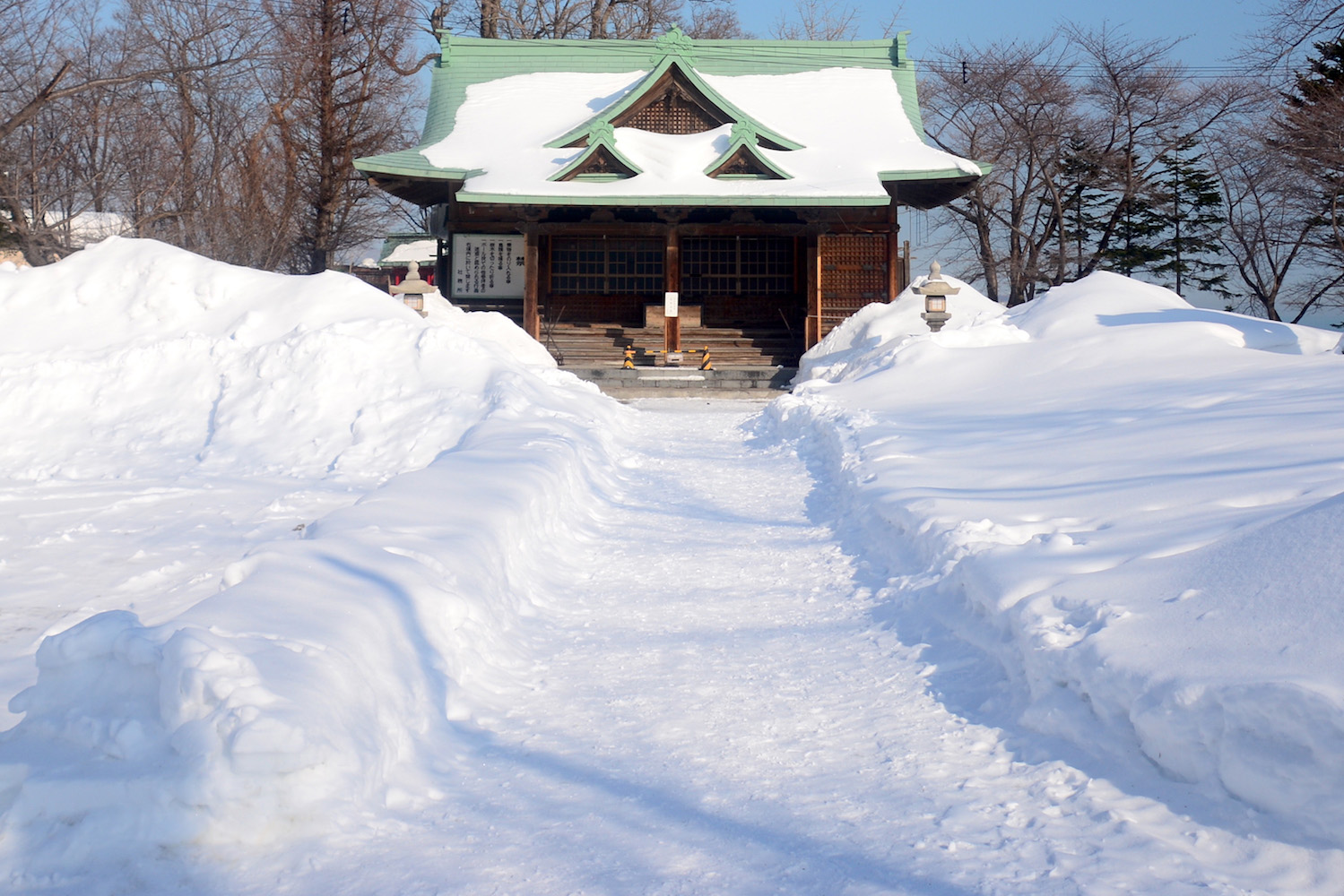 Winter snow in Otaru, Japan