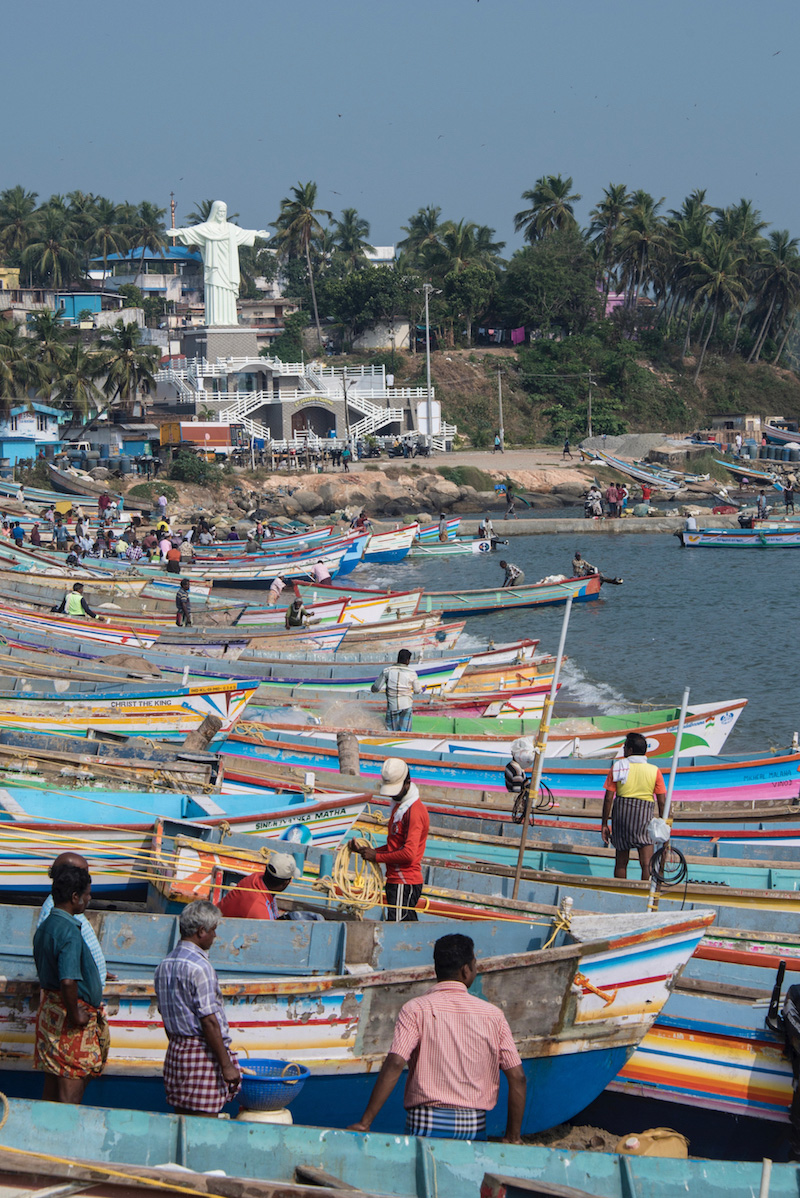 Boats in Vizhinjam, India