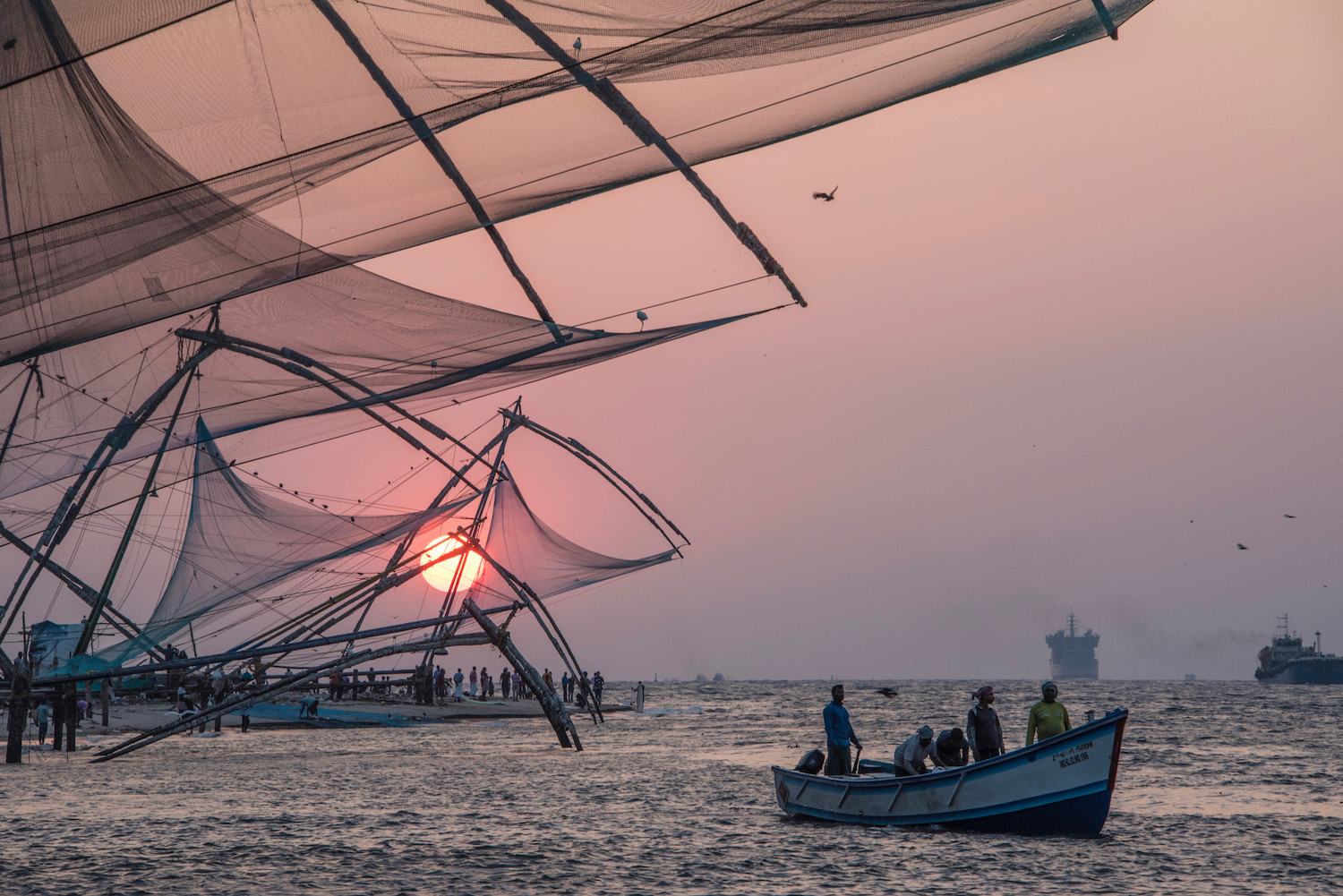 Chinese Fishing Nets in Kochi, India Kerala India