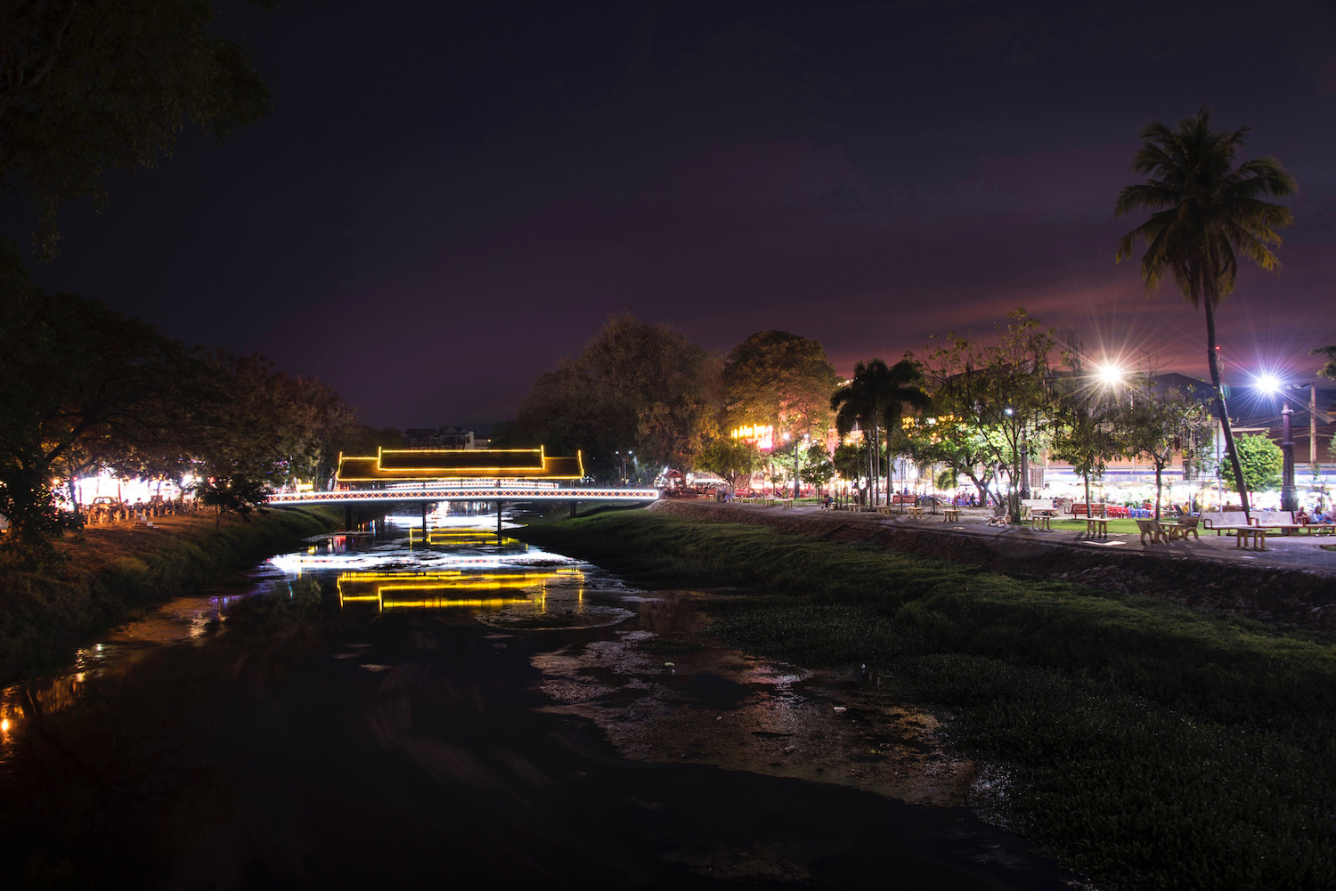 Bridge over river in Siem Reap, Cambodia