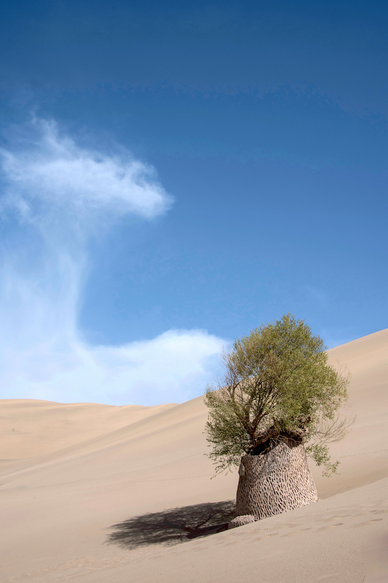 Sand dune of the Gobi Desert in Dunhuang, China