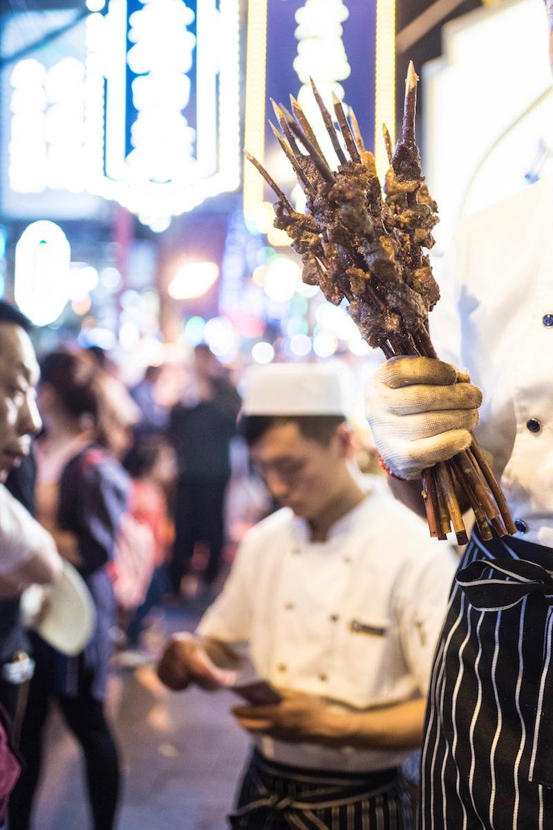 Lamb skewers in Xi'an China